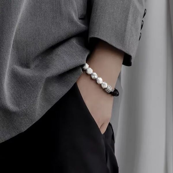 Браслет из натурального камня оникс и говлит 06243GO фото