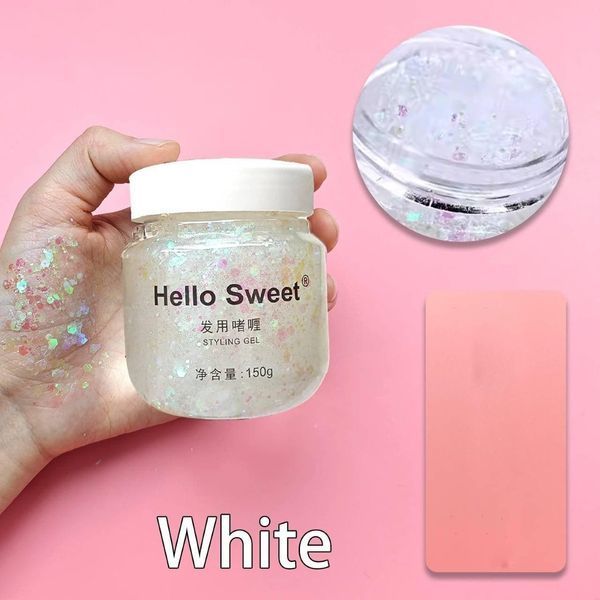 Глітер-гель для обличчя, волосся й тіла Hello Sweet White 150 мл N-115 фото