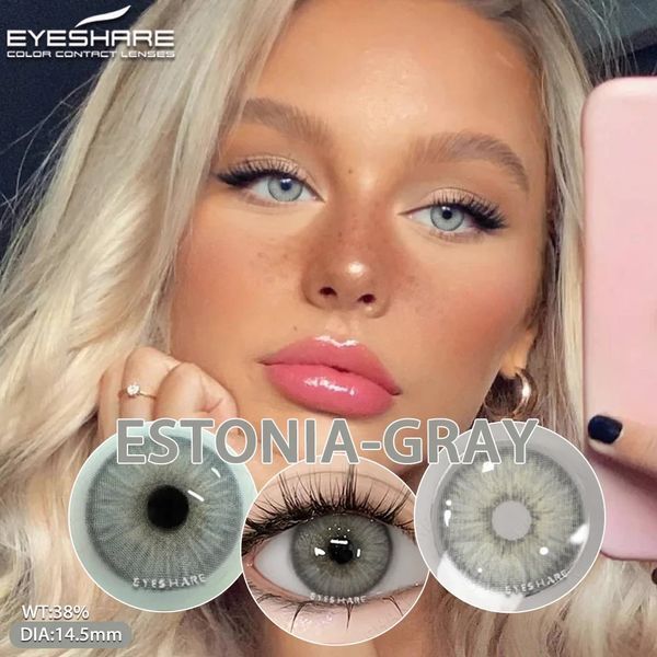 Цветные линзы серые Estonia Gray + контейнер для хранения в подарок 0654EST фото