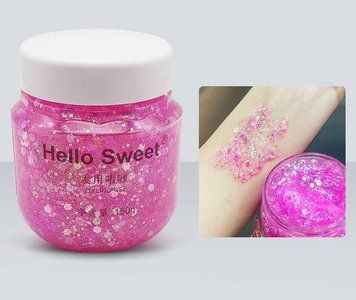 Глиттер-гель для лица, волос и тела Hello Sweet Pink 150 мл N-116 фото