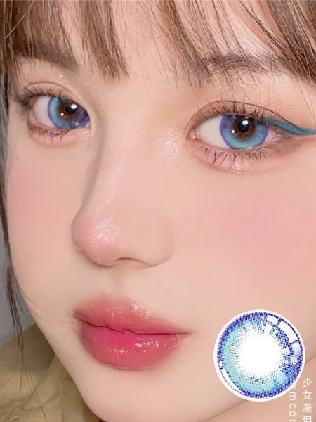 Цветные линзы для глаз голубые Blue (пара) + контейнер для хранения в подарок BCC2FR фото