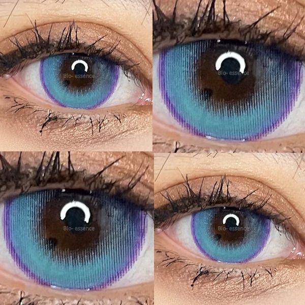 Цветные линзы для глаз голубые Blue (пара) + контейнер для хранения в подарок BCC2FR фото
