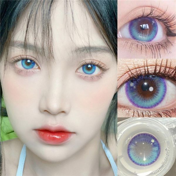 Цветные линзы для глаз голубые Blue (пара) + контейнер для хранения в подарок BCC2FR фото
