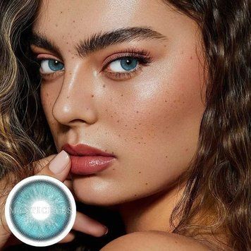 Цветные голубые линзы Misty Rose Blue + контейнер для хранения в подарок BC46-3 фото