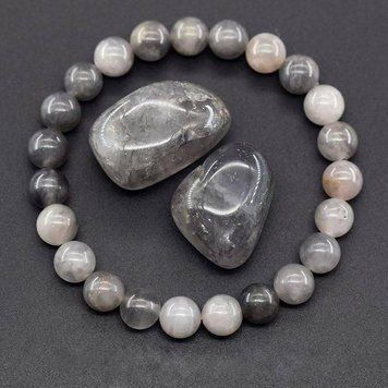 Браслет из натурального серого агата&nbsp;Claud Water Agate 45763 фото