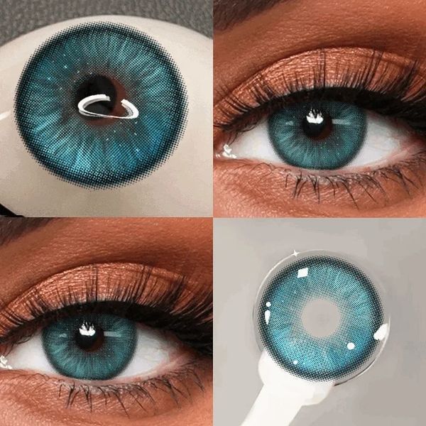 Кольорові блакитні лінзи Misty Rose Blue + контейнер для зберігання в подарунок BC46-3 фото