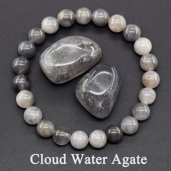 Браслет із натурального сірого агату&nbsp;Claud Water Agate 45763 фото
