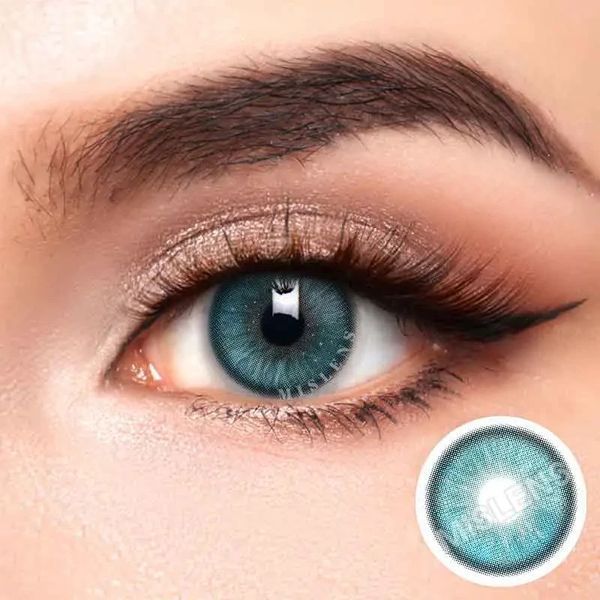Кольорові блакитні лінзи Misty Rose Blue + контейнер для зберігання в подарунок BC46-3 фото