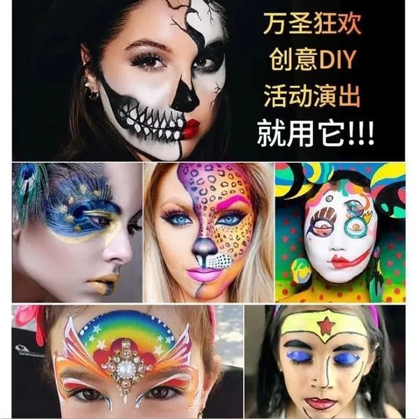 Краски Ультрафиолетовые неоновые для лица и тела для вечеринок и Хэллоуина Грим масляный 12 цветов 56784 фото