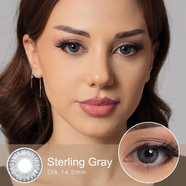 Кольорові лінзи  сірі Sterling Gray + контейнер для зберігання в подарунок MA017 фото