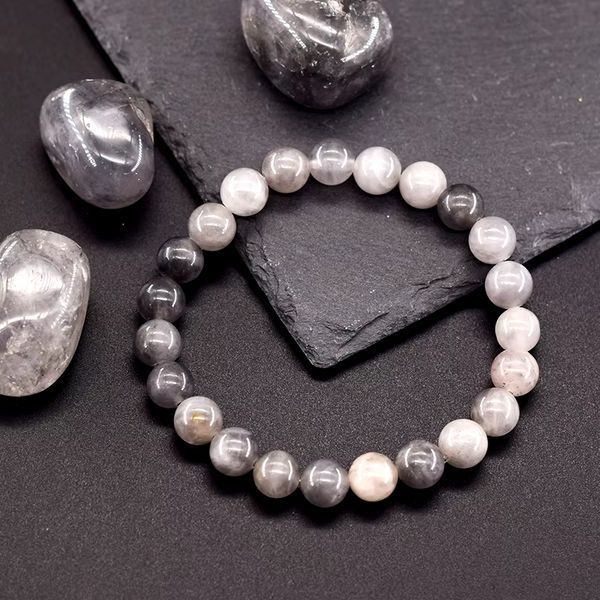 Браслет із натурального сірого агату&nbsp;Claud Water Agate 45763 фото