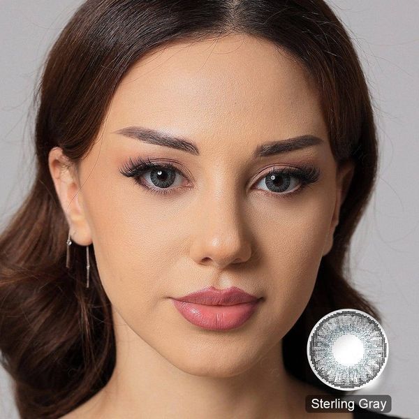 Кольорові лінзи  сірі Sterling Gray + контейнер для зберігання в подарунок MA017 фото