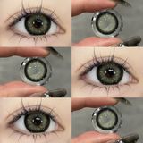 Цветные линзы для глаз зеленые Black Swan Green + контейнер для хранения в подарок 2934120978 фото