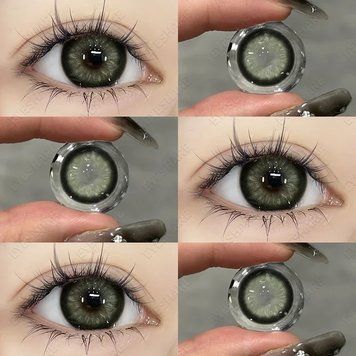 Кольорові лінзи для очей зелені Black Swan Green + контейнер для зберігання в подарунок 2934120978 фото