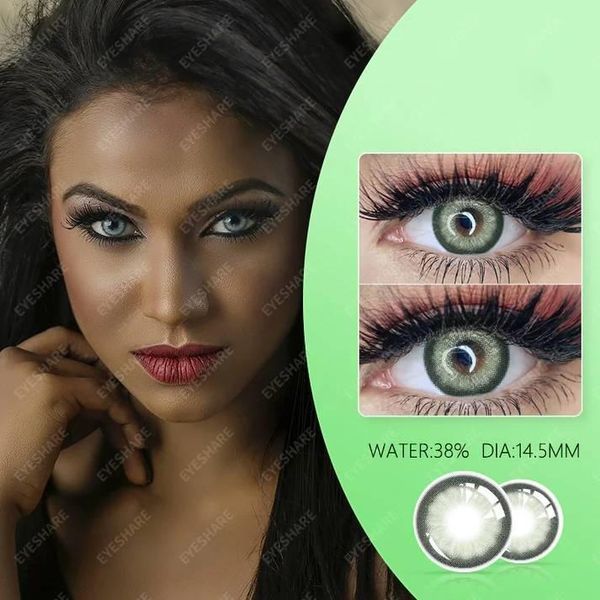 Цветные линзы для глаз зеленые Black Swan Green + контейнер для хранения в подарок 2934120978 фото
