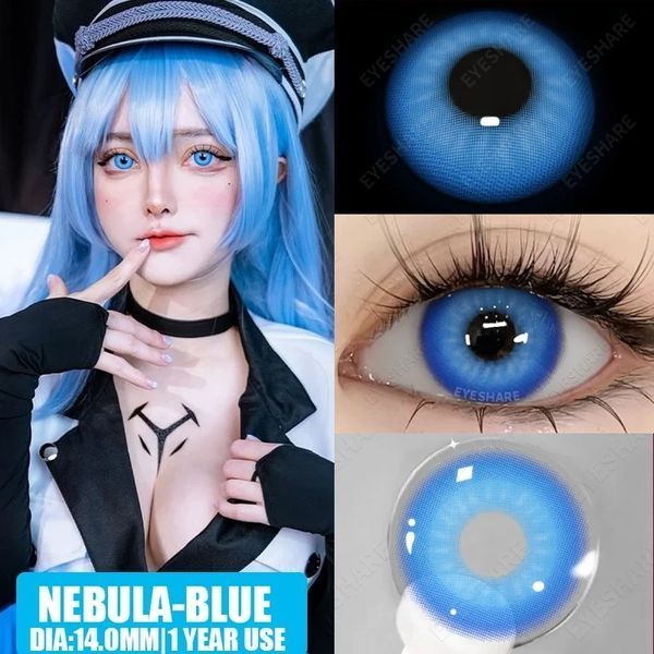 Кольорові лінзи блакитні Nebula + контейнер для зберігання в подарунок 0676NE фото