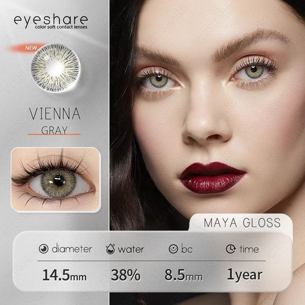 Лінзи кольорові сірі Vienna Gray пара + контейнер для зберігання в подарунок 1079VI фото