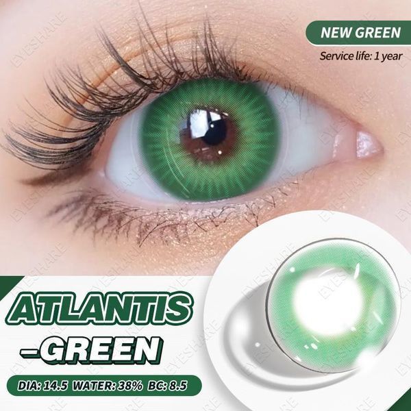 Цветные линзы зелёные Atlantis Green + контейнер для хранения в подарок 04587AT фото
