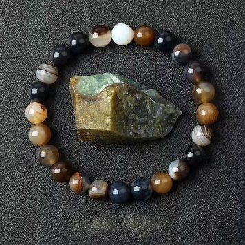 Браслет из натурального агата&nbsp;Coffee Agate 45822 фото