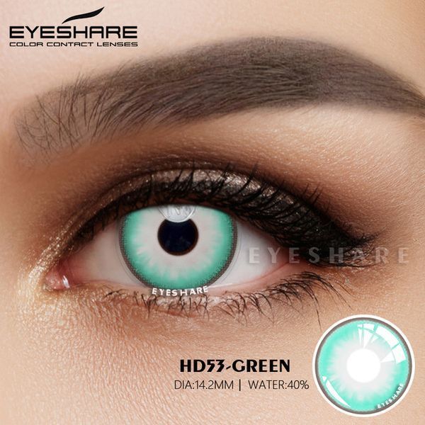 Цветные зелёные линзы Green+ контейнер для хранения в подарок HD53GR фото