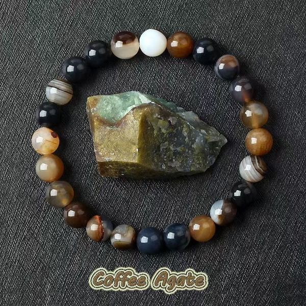 Браслет із натурального агату&nbsp;Coffee Agate 45822 фото