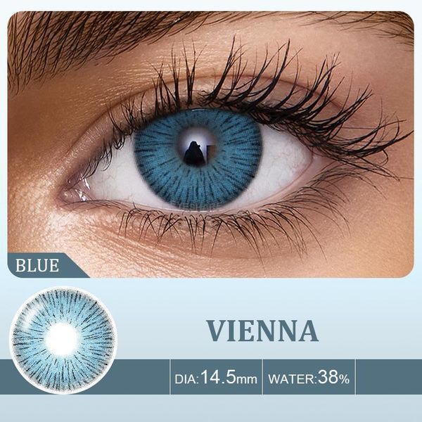 Кольорові лінзи блакитні Vienna + контейнер для зберігання в подарунок 0676VI фото