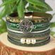 Кожаный браслет Дерево жизни многослойный Green 2959191385 фото 8